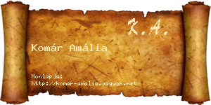 Komár Amália névjegykártya