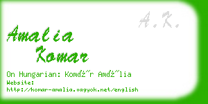 amalia komar business card